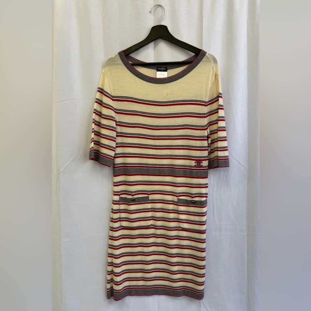 CHANEL Wool Blend Knit Dress